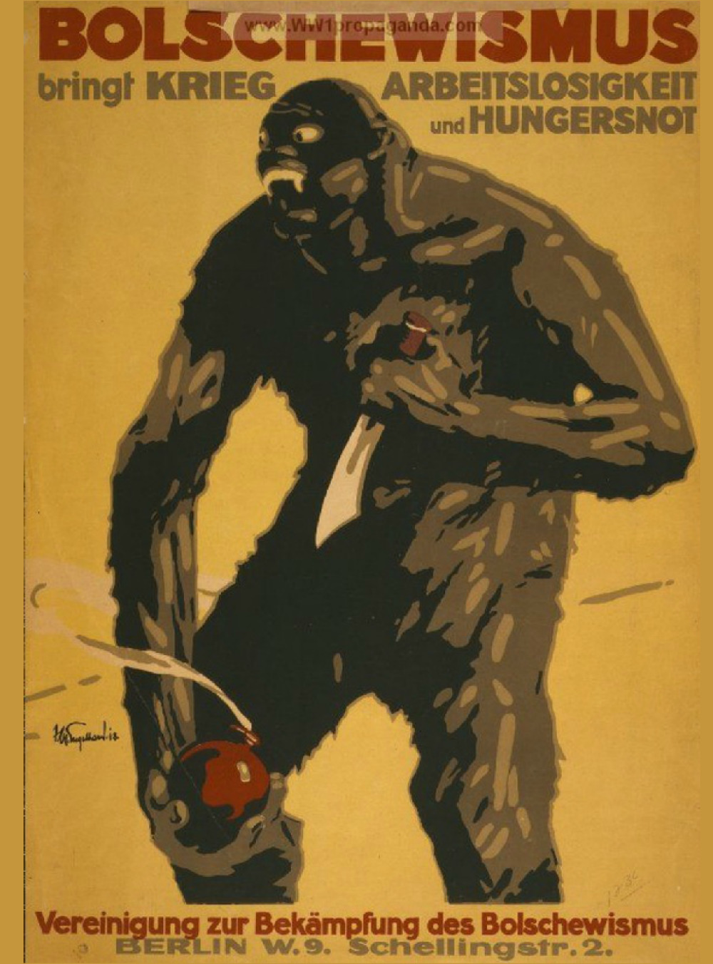 Raster graphic of German anti-Bolshevik propaganda poster
