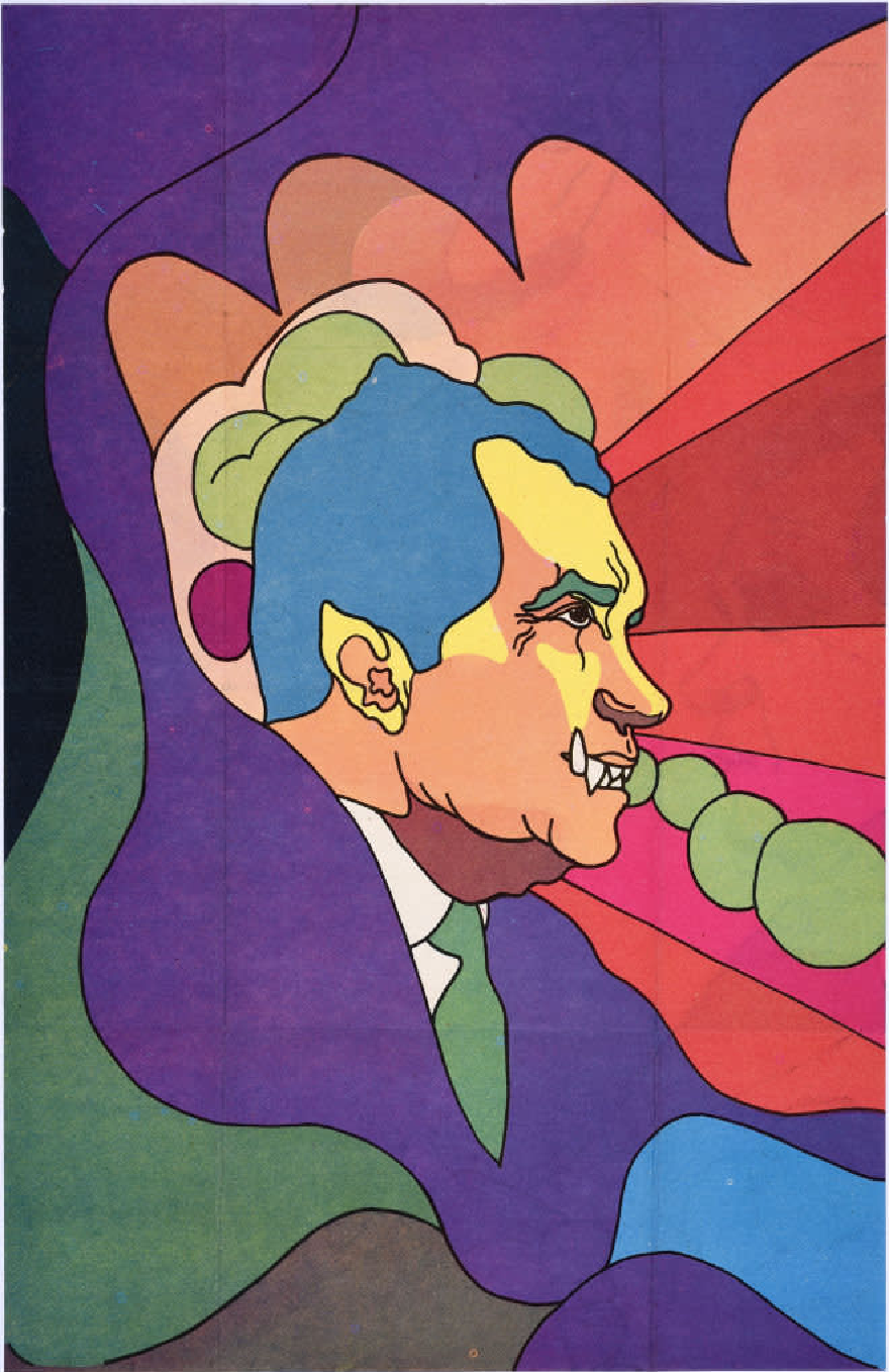 Raster graphic of 1970s anti-Nixon propaganda poster