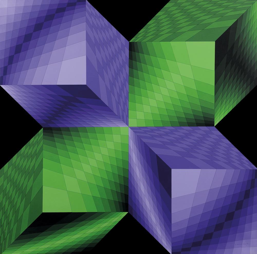 Raster graphic of Victor Vasarely painting