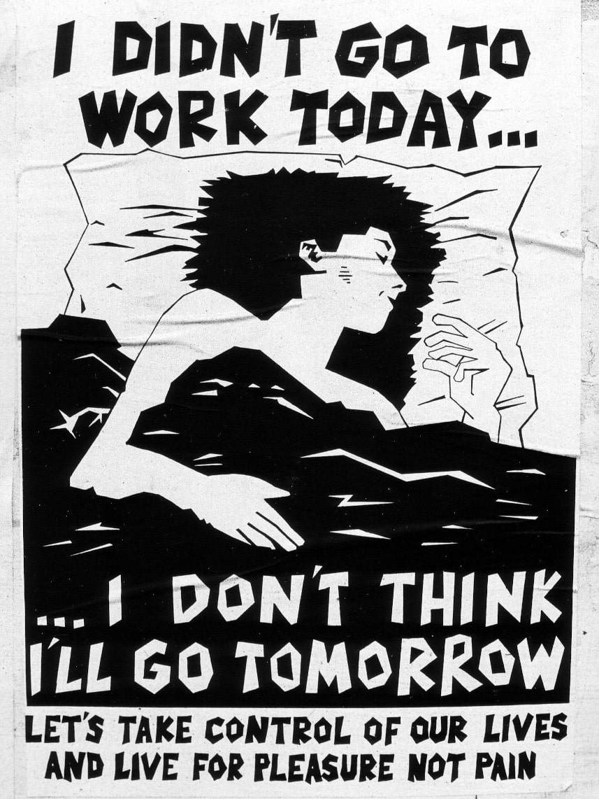 Raster graphic of anarchist anti-work poster