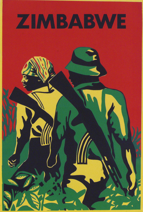 Raster graphic of Zimbabwe propaganda poster